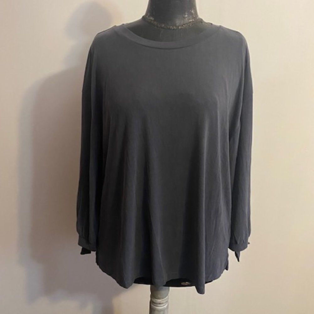 Loft Outlet Gray tie 3/4 sleeves Knit top, size XL